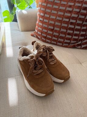 UGGs Faux-Shearling Lined Suede Sneakers
